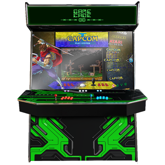 Gamecade Supercade 65 inch display compared to smaller arcade machine screens