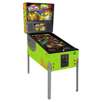 Gamecade Pincade Pizzacade 3-in-1 virtual pinball machine, featuring playful pizza-themed graphics and versatile gaming options, including pinball, arcade, and light gun modes for endless fun.