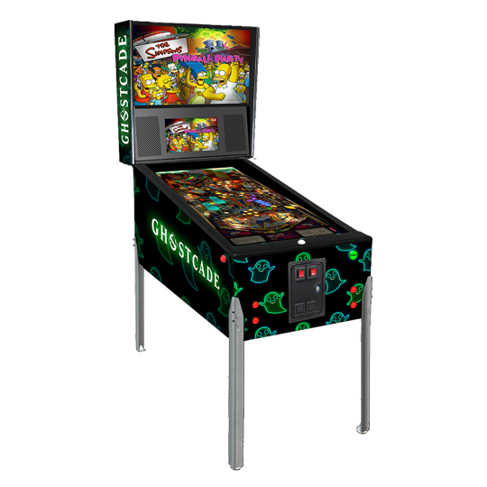 Ghostcade Gamecade virtual pinball machine inspired by Ghostbusters, featuring spooky-themed graphics, custom LED lighting, and high-resolution playfield for a thrilling pinball adventure.