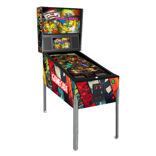 Comicade Gamecade virtual pinball machine inspired by Marvel, featuring superhero-themed graphics, vibrant LED lighting, and high-resolution playfield for an epic and immersive pinball experience.