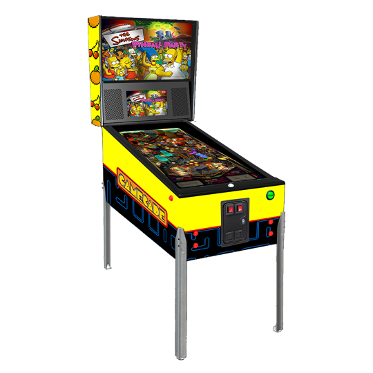 Maze Munch Gamecade virtual pinball machine inspired by Pac-Man, featuring classic maze graphics, vibrant LED lighting, and high-resolution playfield for an immersive pinball experience.