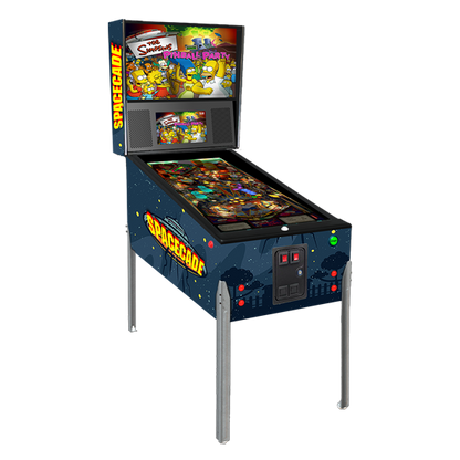 Spacecade Gamecade virtual pinball machine inspired by Space Invaders, featuring retro alien graphics, vibrant LED lighting, and high-resolution playfield for an immersive, nostalgic pinball experience.