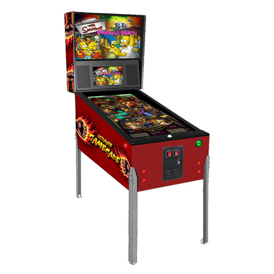 Fighter Cade Gamecade virtual pinball machine inspired by Street Fighter, featuring iconic fighting game graphics, vibrant LED lighting, and high-resolution playfield for an action-packed pinball experience.