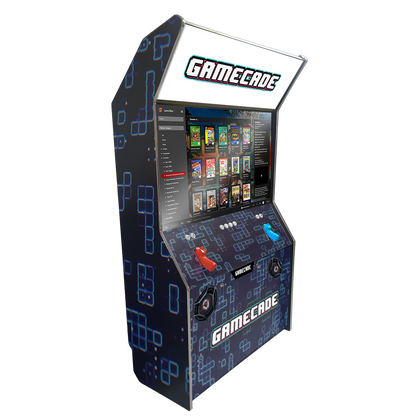 Gamecade:Shootercade, the ultimate home Lightgun Arcade machine! 43" and 50" display arcade systems. Also Available in 4-Player Models. Facing left, Showcasing ClassicSC Design. Transform Your Gaming space with Gamecade : Shootercade Lightgun Arcade Machines.