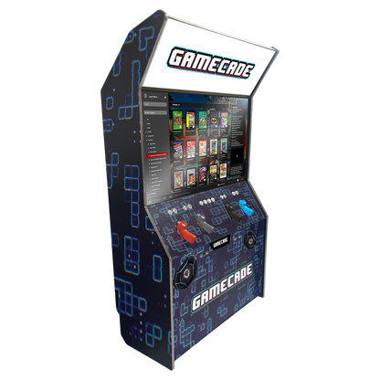 Gamecade:Shootercade, the ultimate home Lightgun Arcade machine! 43" and 50" display arcade systems. Also Available in 2-Player Models. Facing right, Showcasing ClassicSC Design. Transform Your Gaming space with Gamecade : Shootercade Lighgun Arcade Machines.