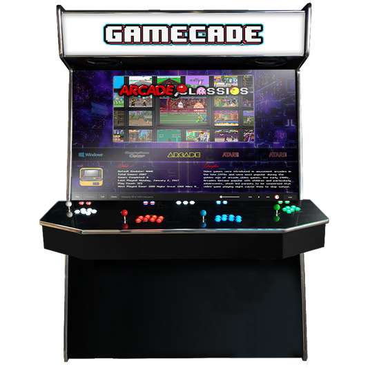 Supercade! The Biggest Arcade Machine in the World! Boasting a Massive 65" Display to Play all of your arcade favourites! Also Available in 2-Player. Facing Front. Enhance your mancave with Gamecade : Supercade Arcade Machines!
