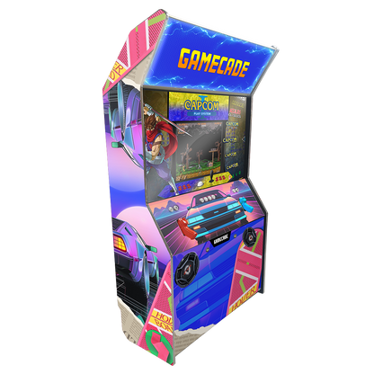 Back In Time Shootercade light gun arcade machine inspired by Back to the Future, featuring time-travel themed graphics, vibrant LED lighting, and interactive light gun gameplay for a nostalgic and thrilling arcade adventure.