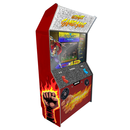 Fighter Cade Shootercade light gun arcade machine inspired by Street Fighter, featuring iconic fighting game graphics, dynamic LED lighting, and engaging light gun gameplay for an action-packed arcade experience.